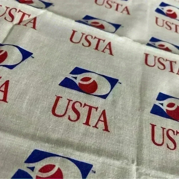 Vintage USTA United States Tennis Association Cotton Scarf - Picture 2 of 4